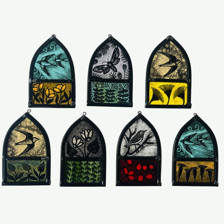 Stained Glass Small Hand Painted Arches